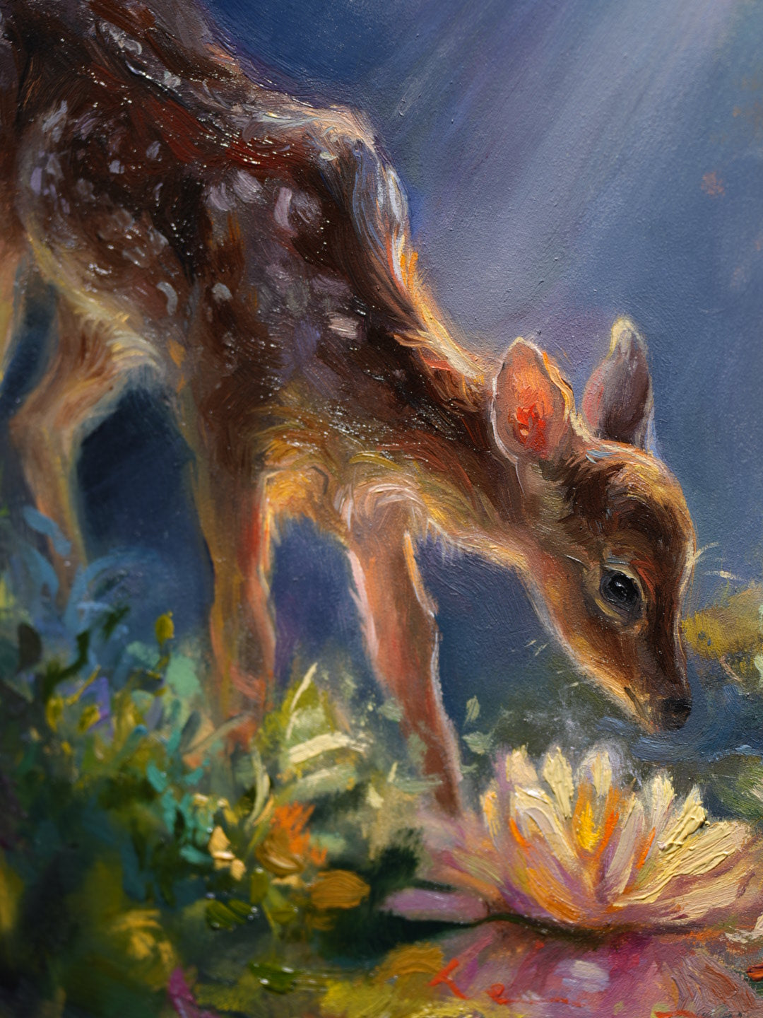 Where the Lilies Glow Original Oil Painting