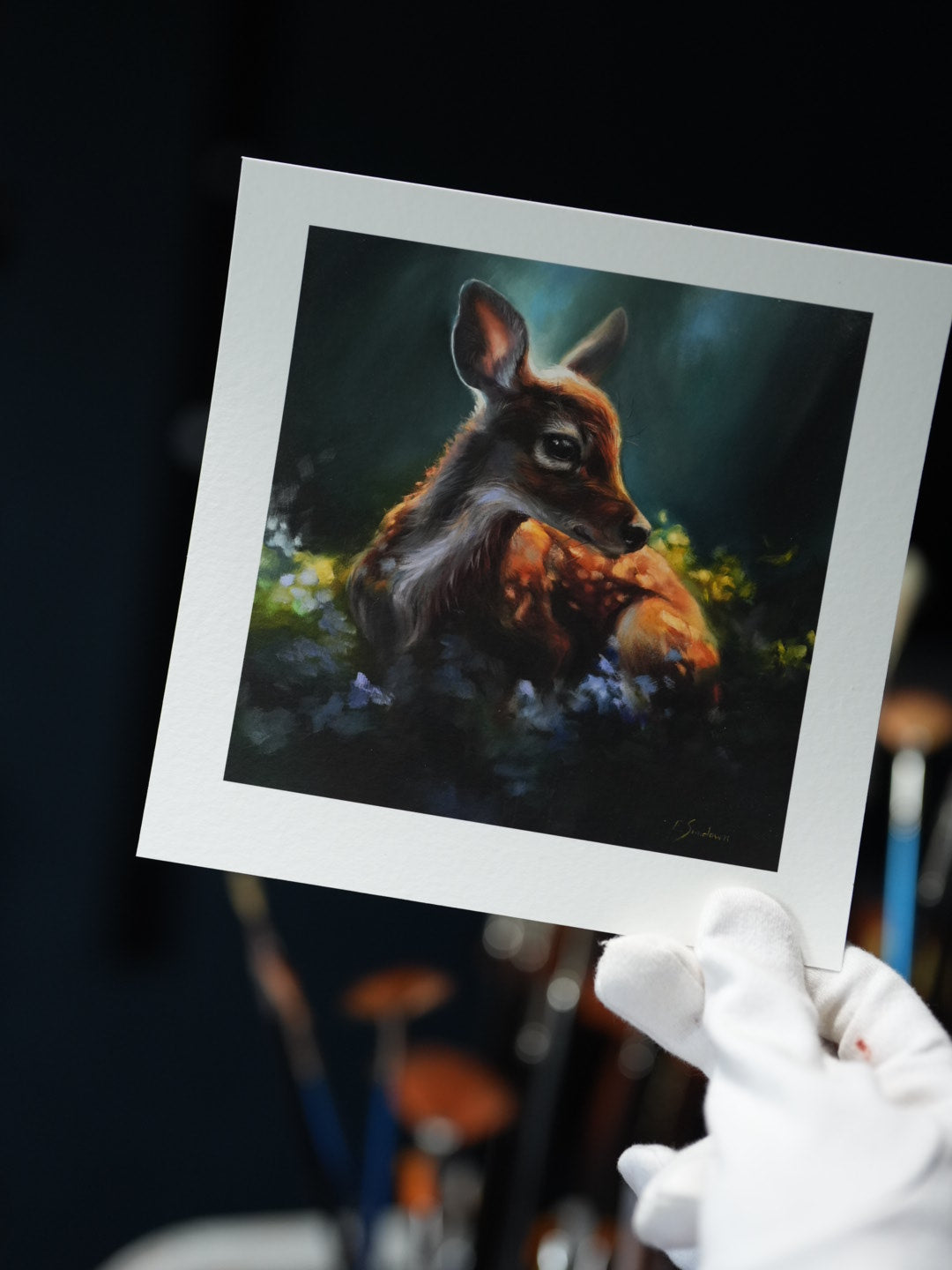"Fawn in a Magical Forest" Signed Giclee Print