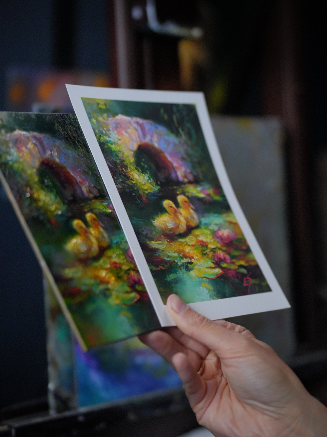 Ducklings in the Pond – Museum-Quality Print 5×7 in