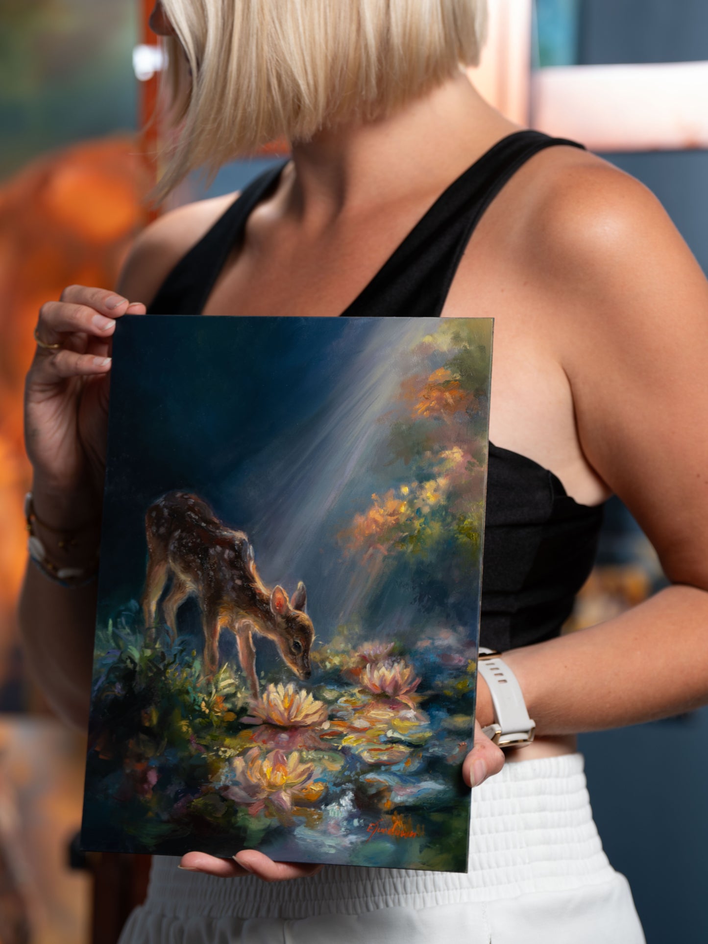 Where the Lilies Glow Original Oil Painting