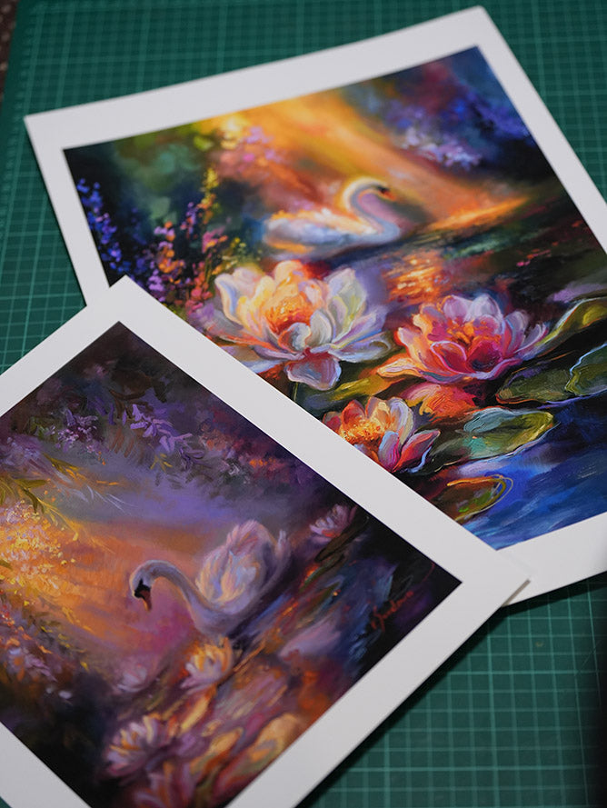 Serenade – Limited Edition Fine Art Print ✨🦢🌸