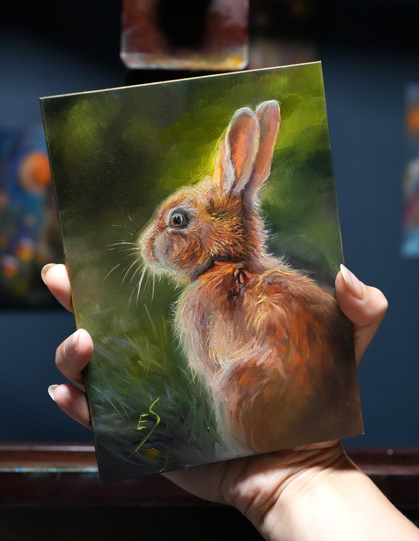 Bunny Original Oil Painting