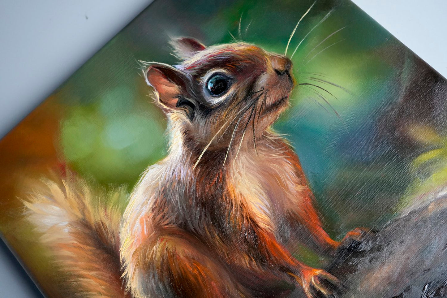 "Nature’s Watcher" Squirrel Oil Painting