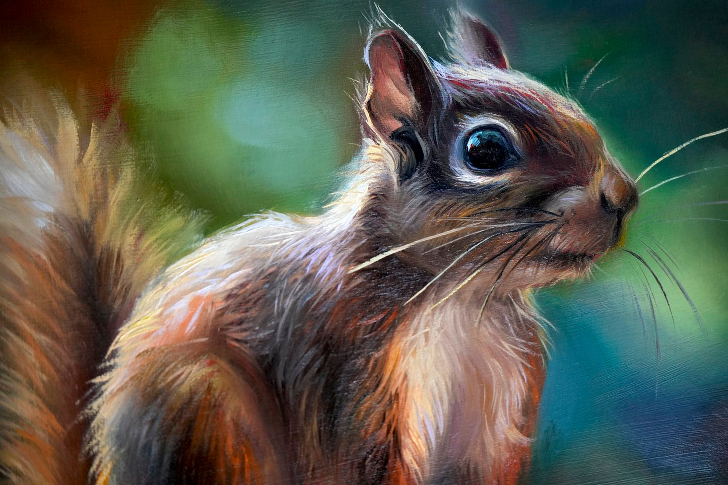 "Nature’s Watcher" Squirrel Oil Painting