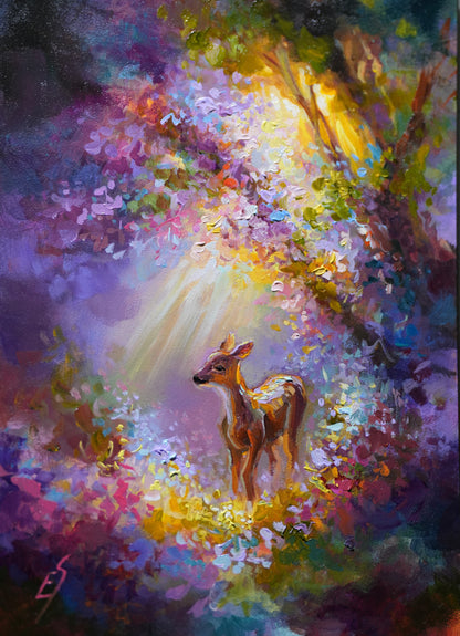 In the Garden of Light – Original Oil Painting (5x7 in)