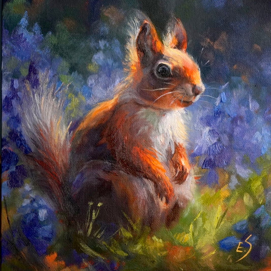 Squirrel Original Oil Painting