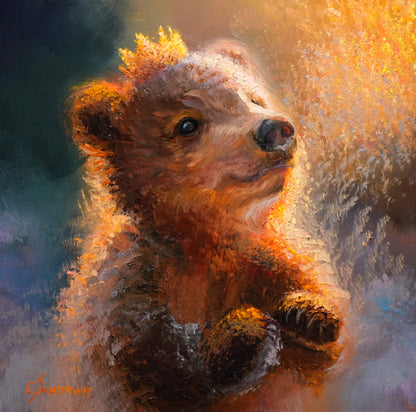 The Bear Cub Original Oil Painting