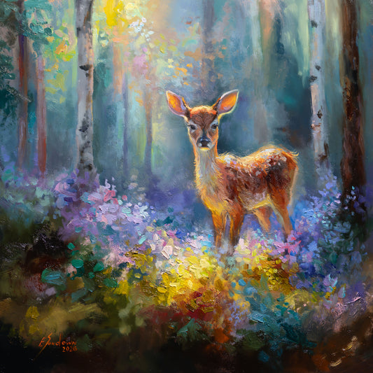 Between the Birches – Original Oil Painting