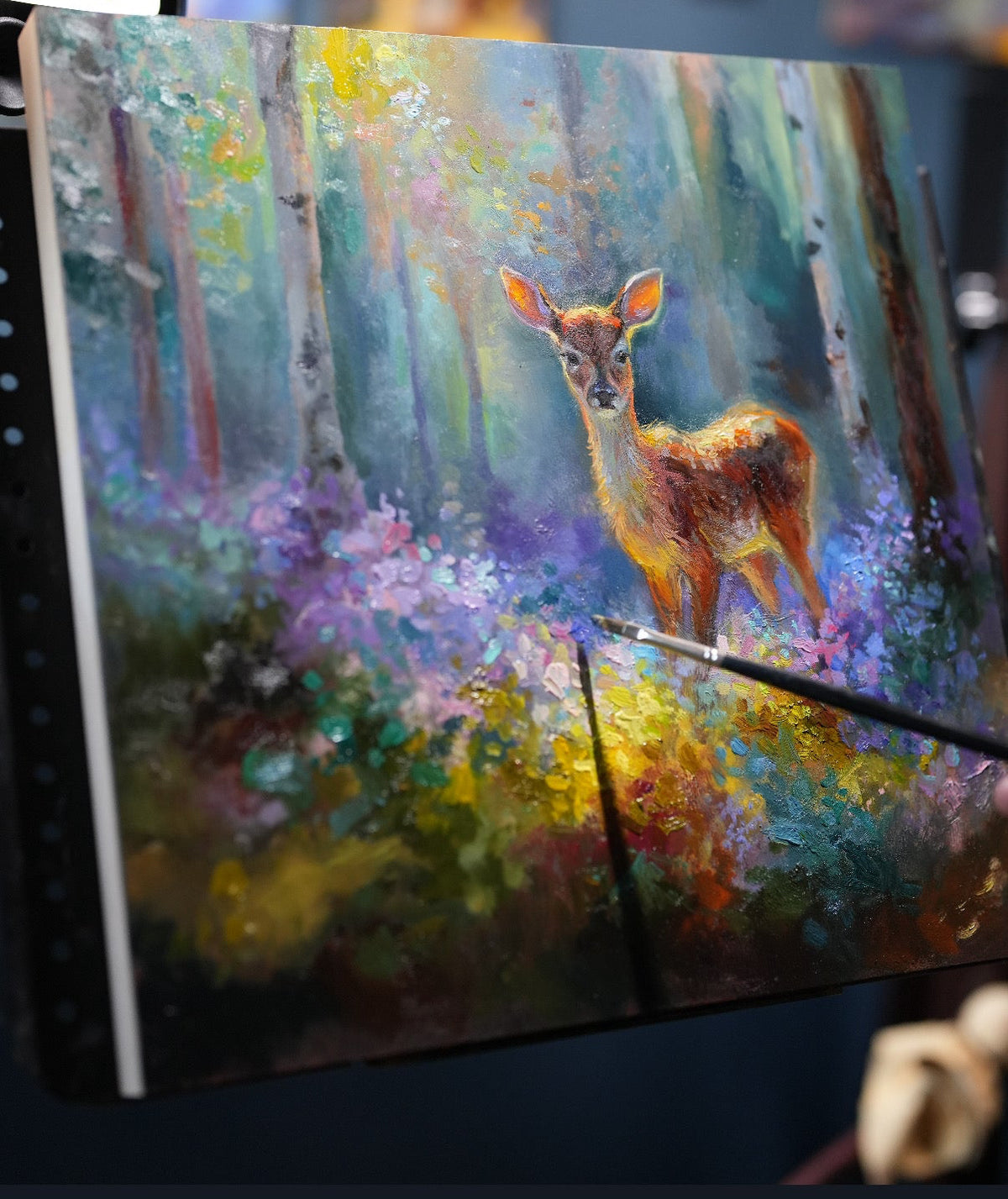 Between the Birches – Original Oil Painting