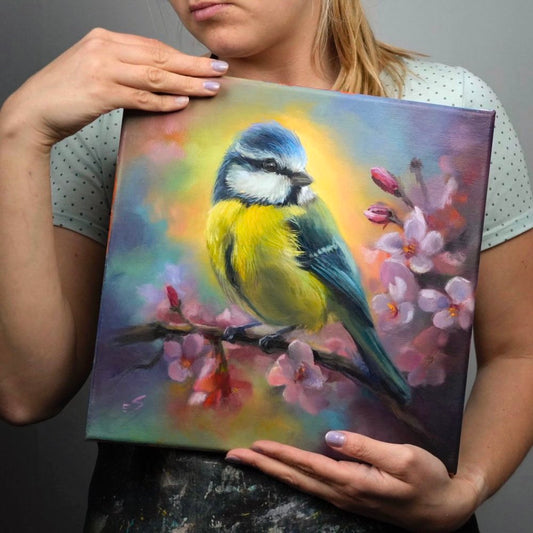 "Blue Tit" Blue Tit Original Oil Painting