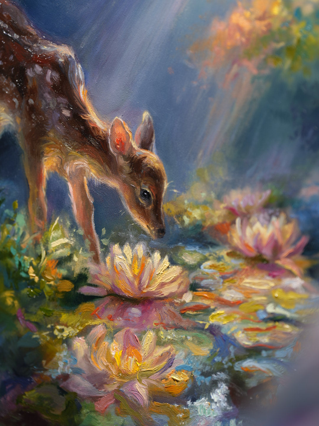 Where the Lilies Glow Original Oil Painting