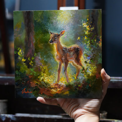 First Light – Original 8x8” Oil Painting on Ampersand Gessobord by Eve Sundown