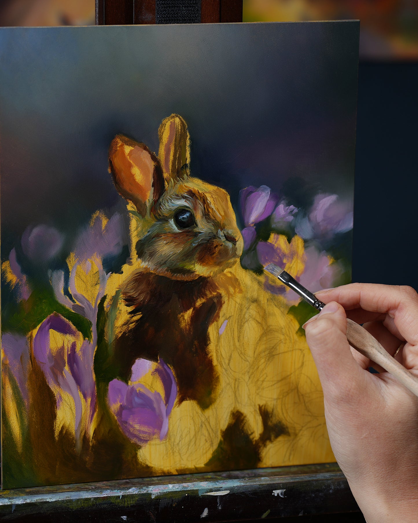Among the Crocuses Original Oil Painting | 8 x 10 inches&nbsp;