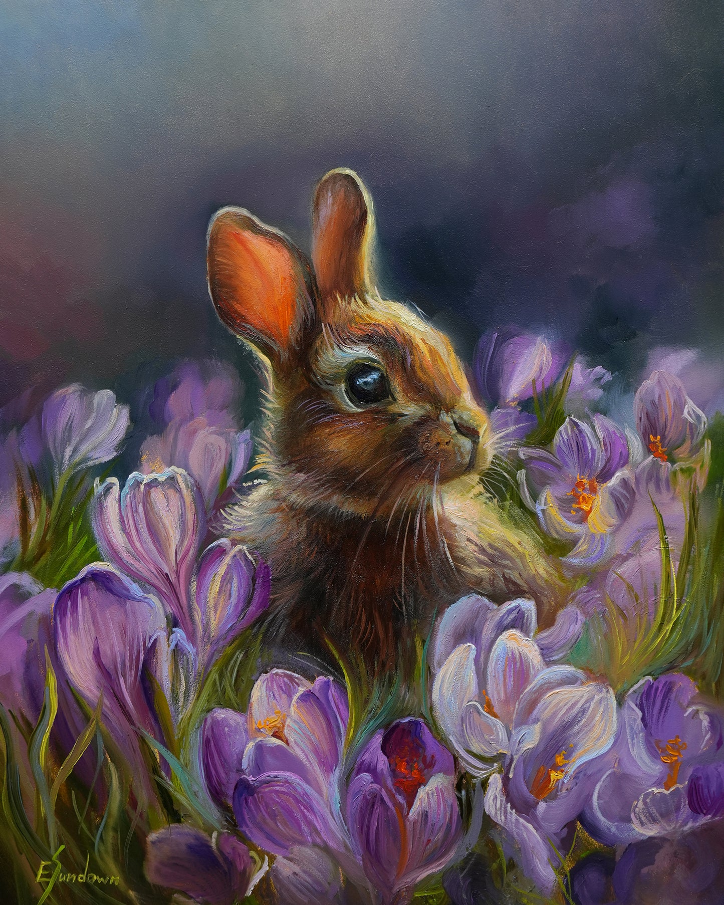 Among the Crocuses Original Oil Painting | 8 x 10 inches&nbsp;