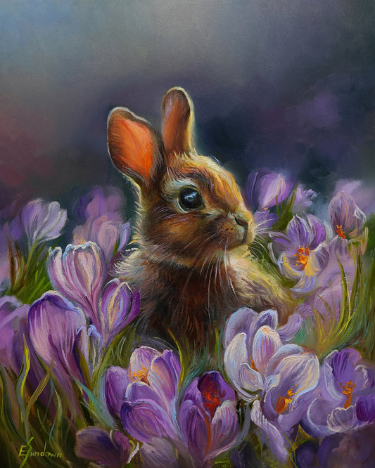 Among the Crocuses Original Oil Painting | 8 x 10 inches&nbsp;