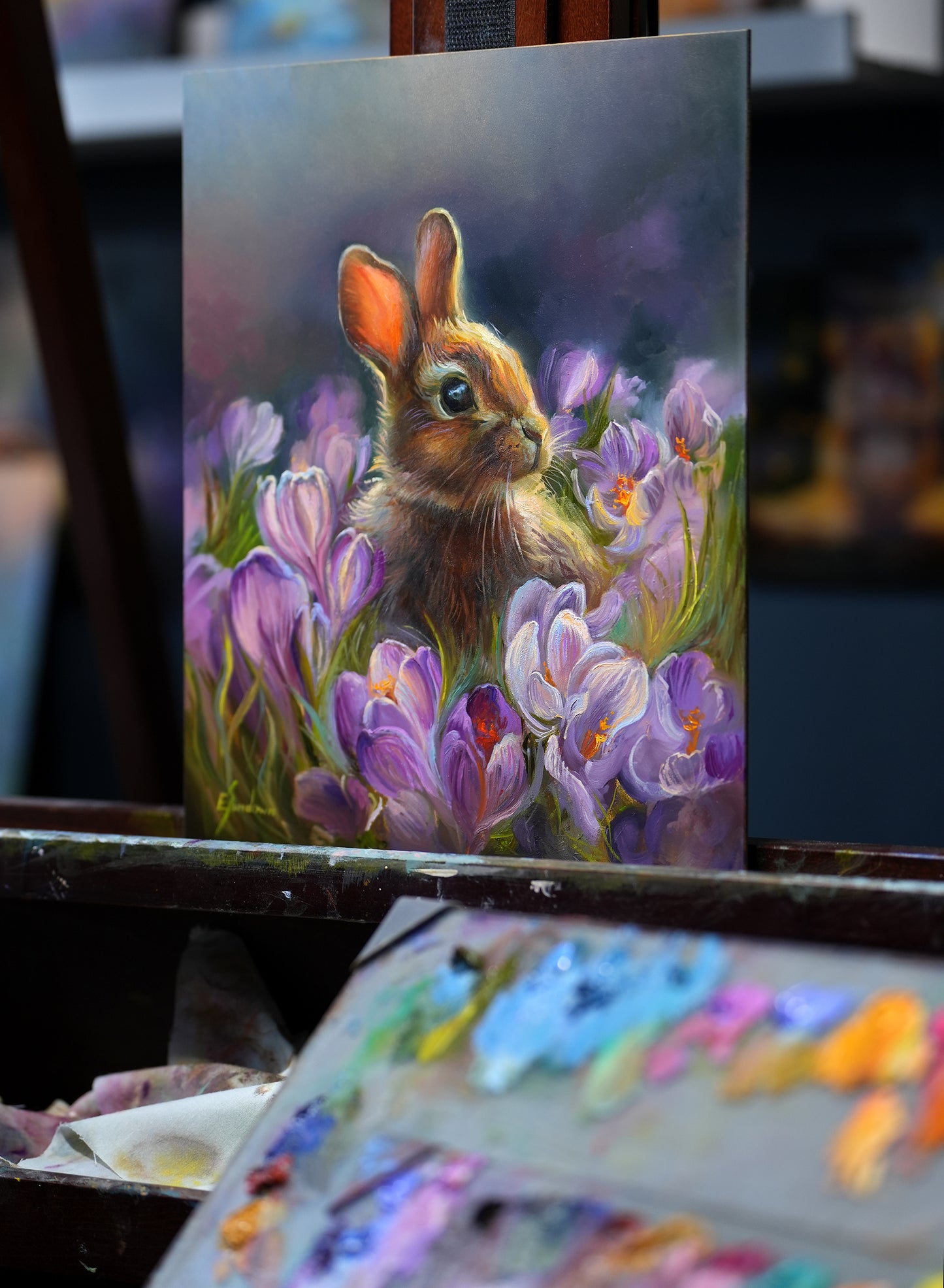Among the Crocuses Original Oil Painting | 8 x 10 inches&nbsp;