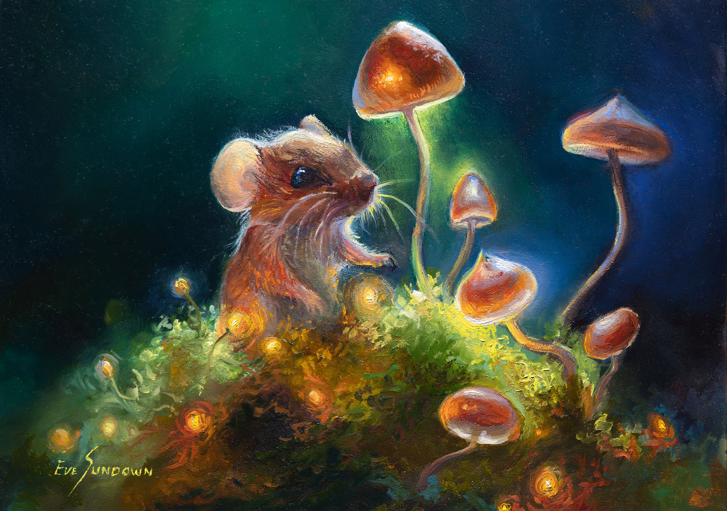 Mushroom Glow — Original Oil Painting