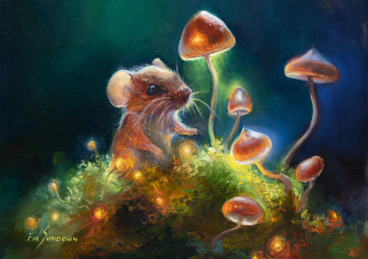 Mushroom Glow — Original Oil Painting