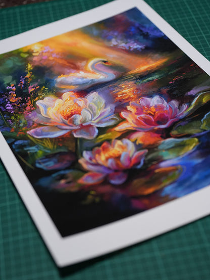 Serenade – Limited Edition Fine Art Print ✨🦢🌸