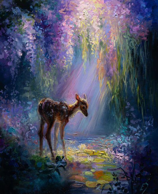 Enchanted Fawn — Original Oil Painting