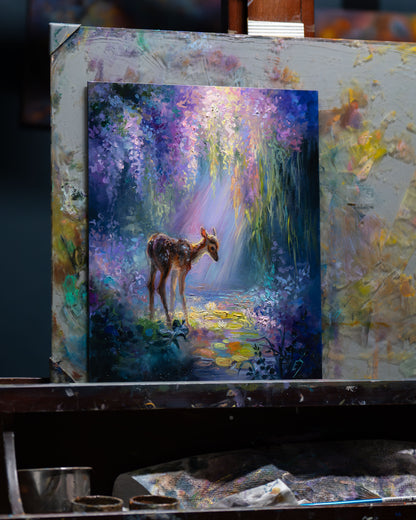 Enchanted Fawn — Original Oil Painting