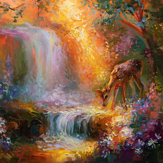 The Secret Waterfall – Original Oil Painting