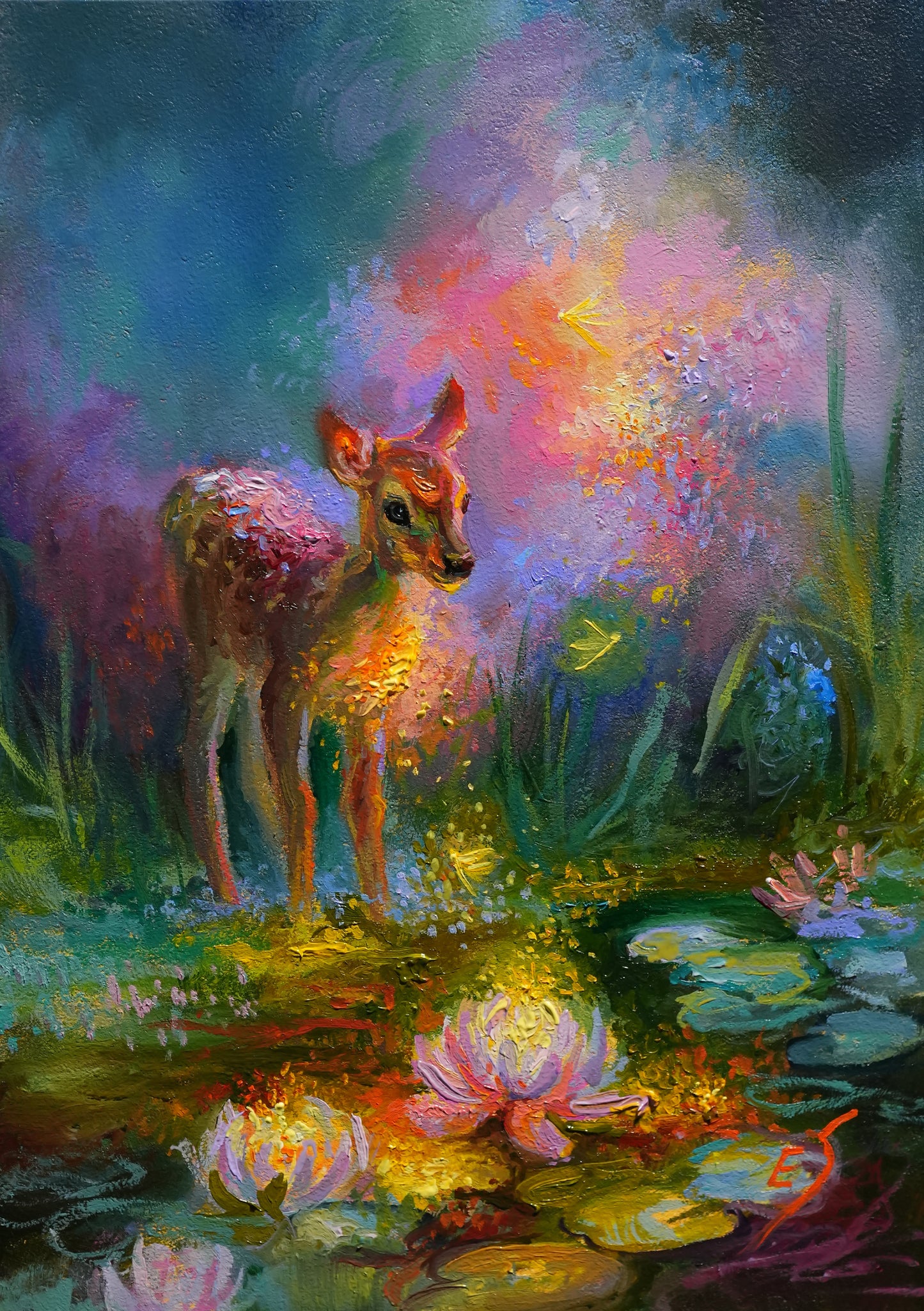 Following the Dragonflies II – Original Oil Painting
