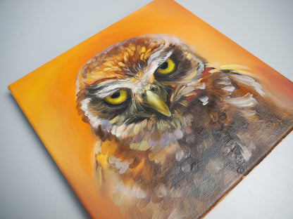 ''Look into my eyes" Owl Original Oil Painting