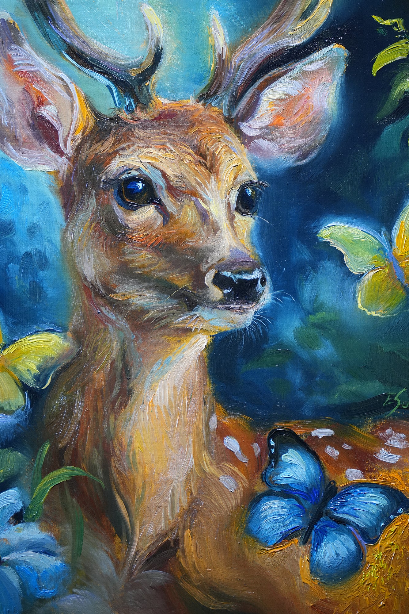 Deer Original Oil Painting