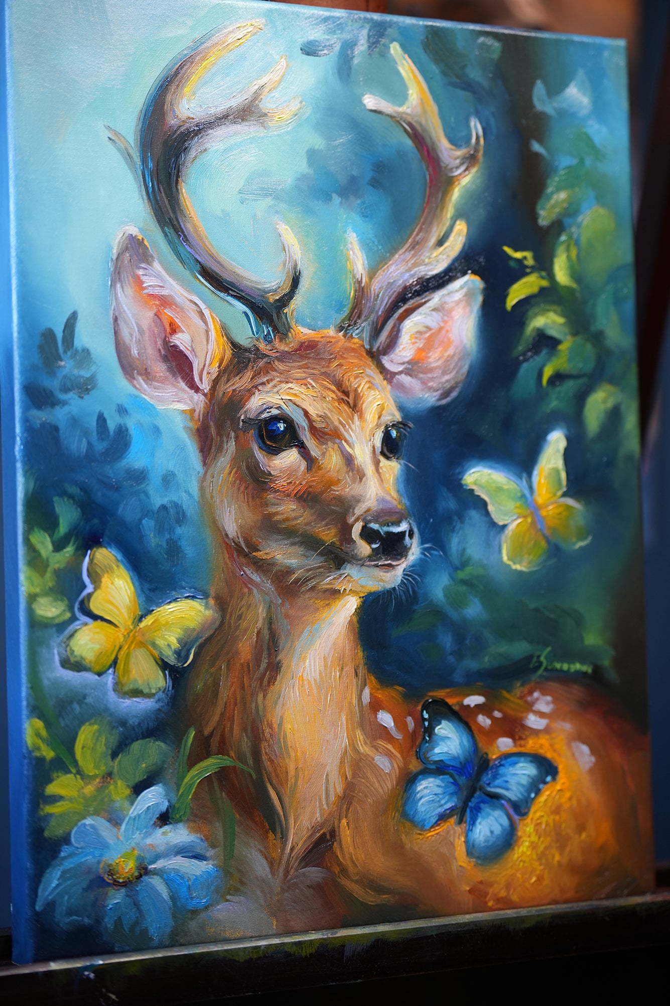 Deer Original Oil Painting