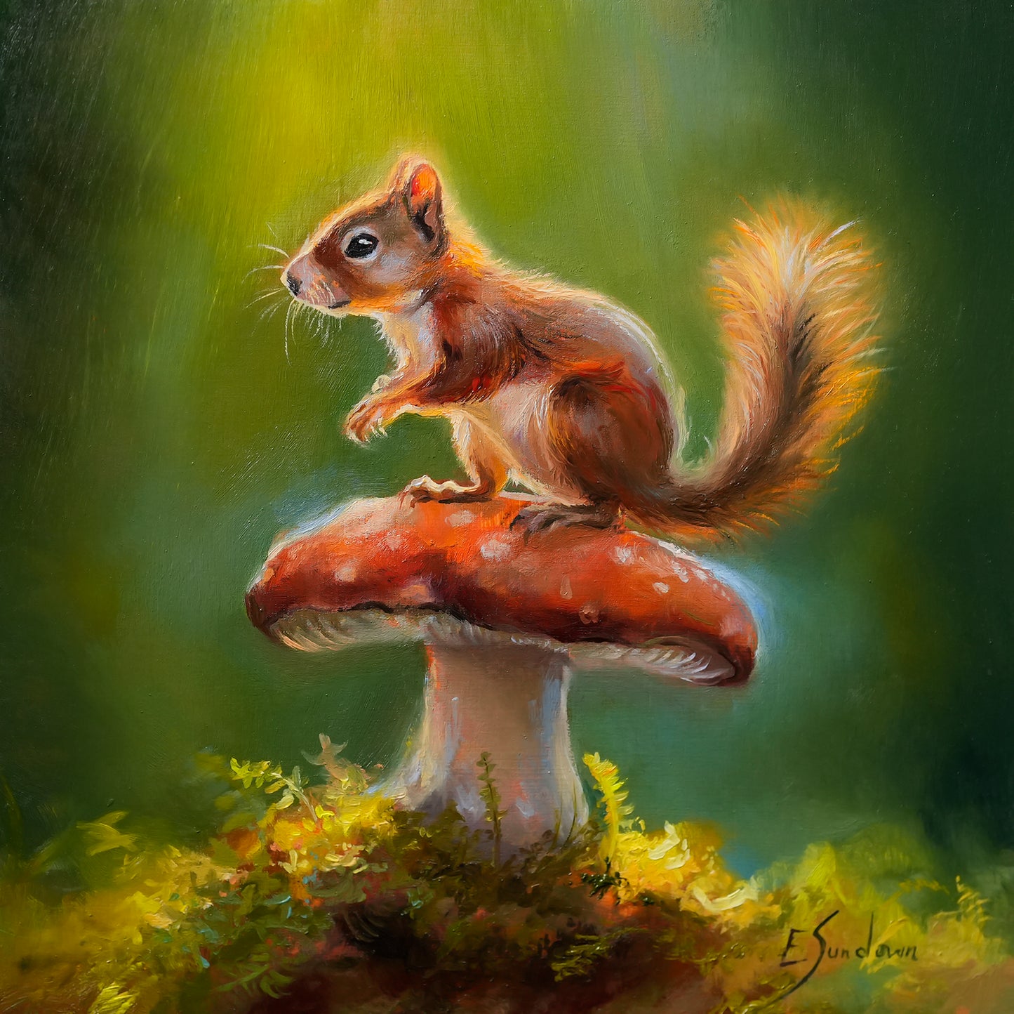 Squirrel Original Oil Painting