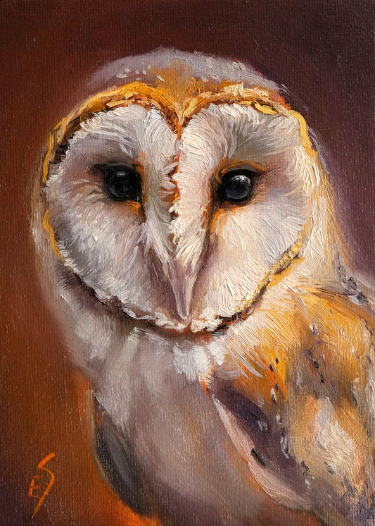 Owl Original Oil painting