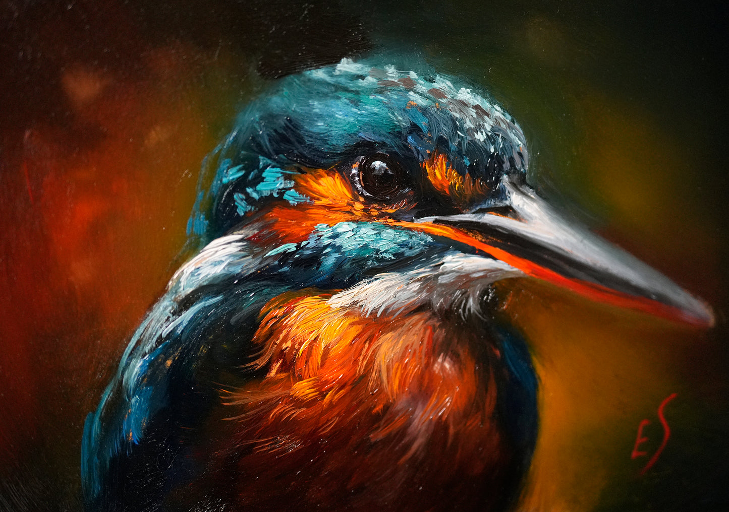 Kingfisher Original Oil Painting