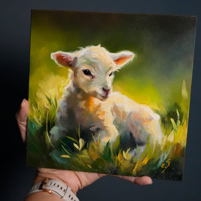 Baby Lamb Original Oil painting