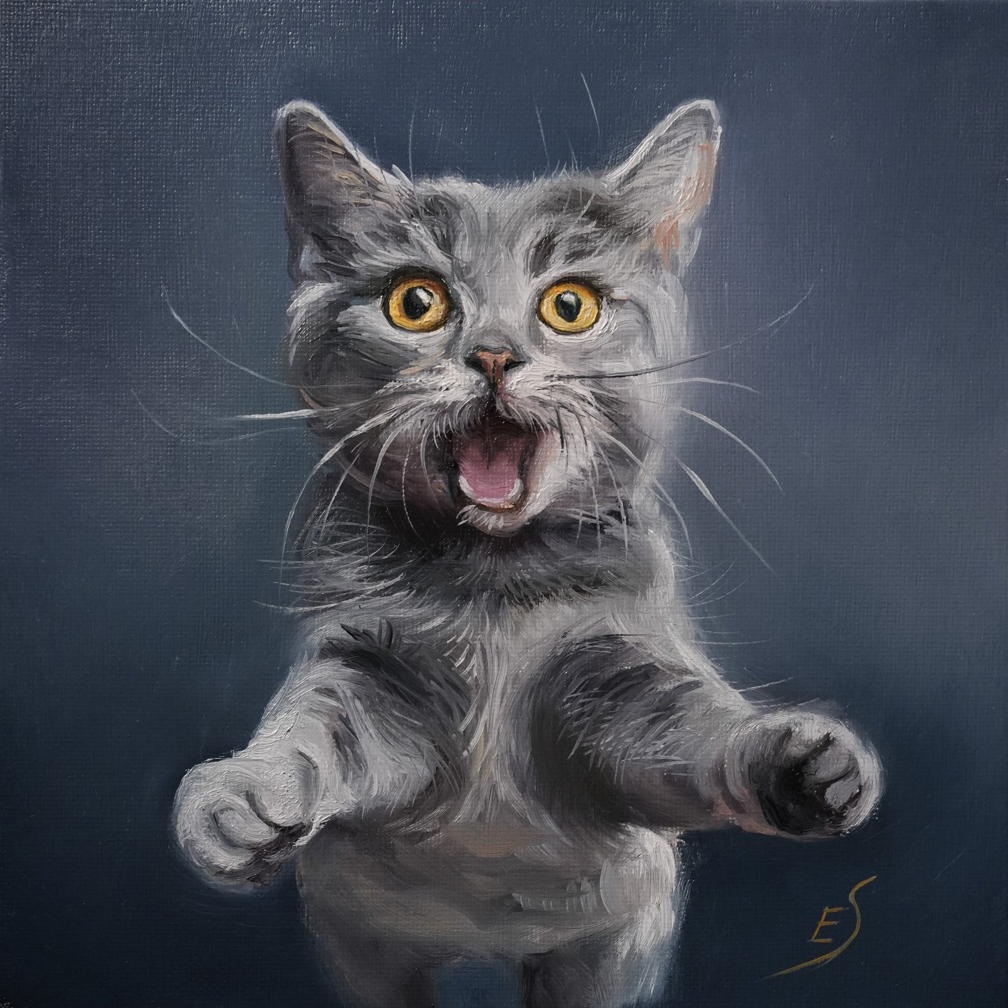 Cat Original Oil Painting