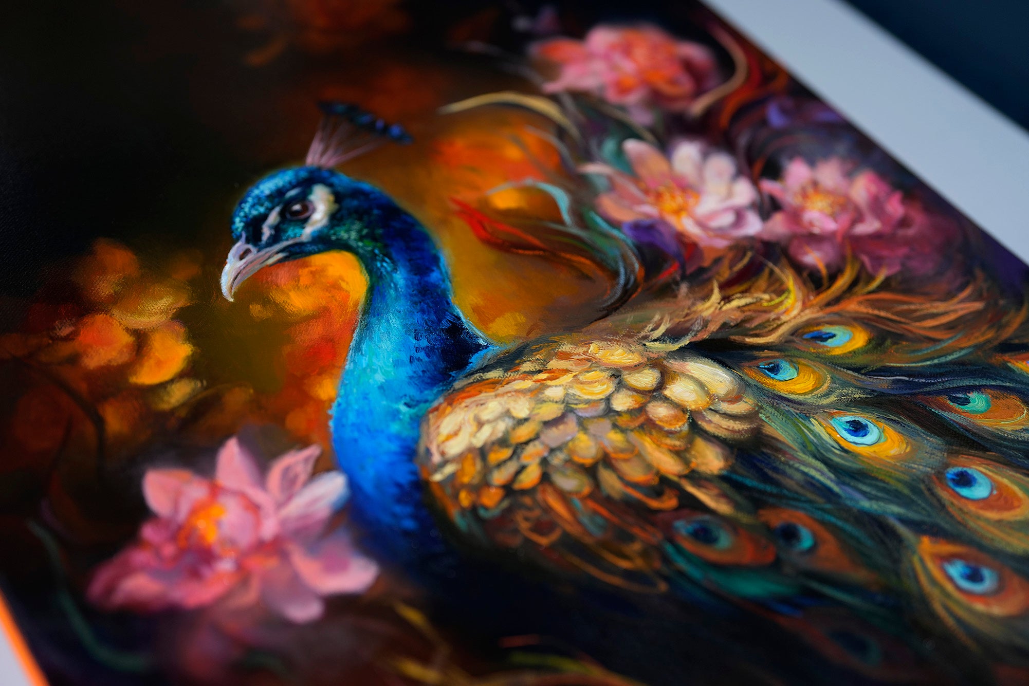 Pretty Peacock original sale painting