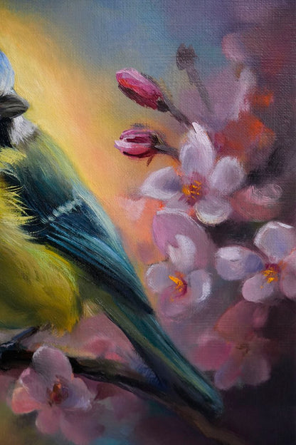 "Blue Tit" Blue Tit Original Oil Painting