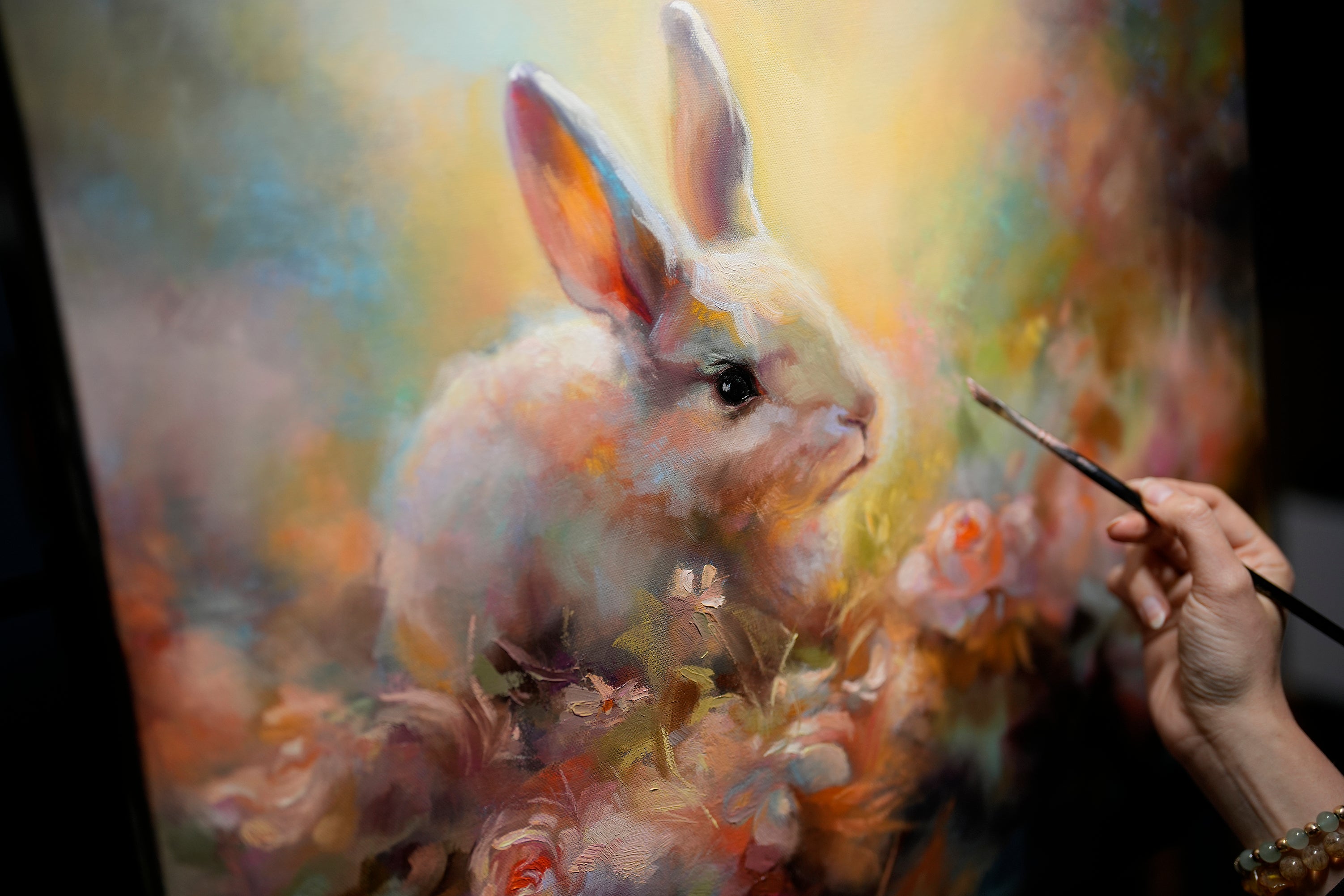 Original Art Oil Bunny Painting online