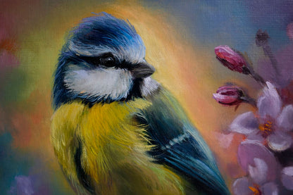 "Blue Tit" Blue Tit Original Oil Painting