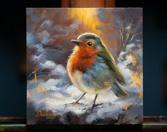 Robin Original Oil Painting