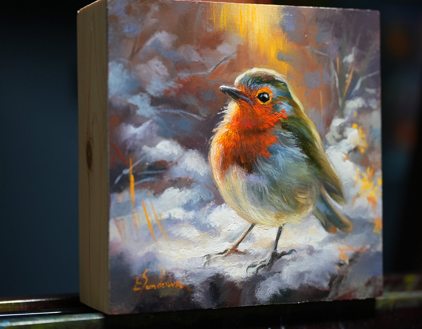 Robin Original Oil Painting