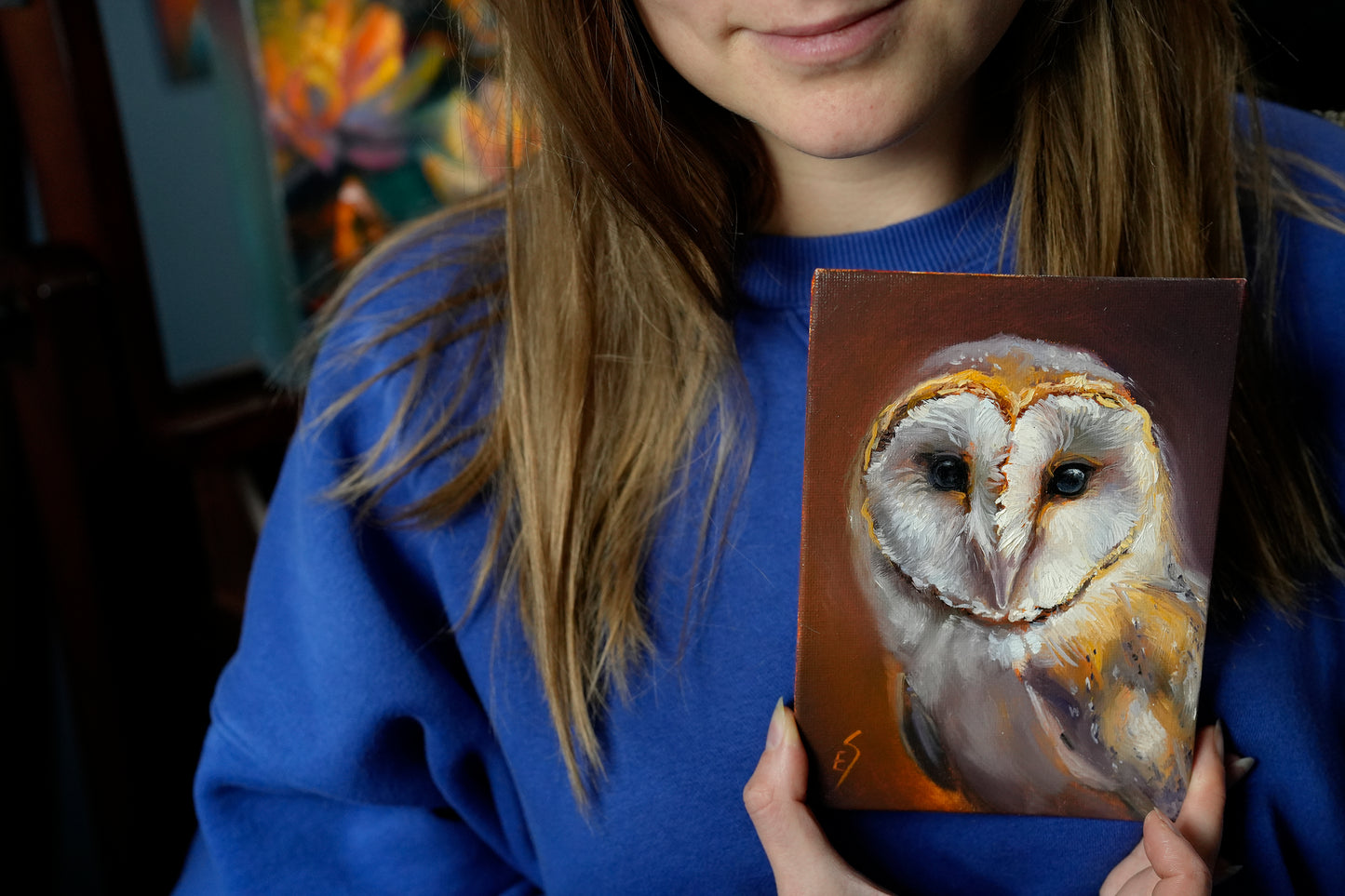 Owl Original Oil painting