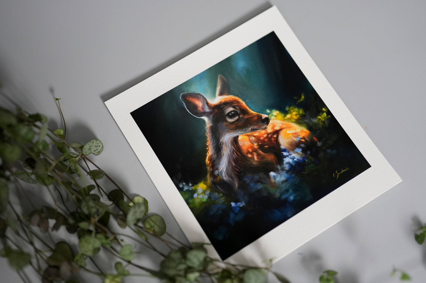 "Fawn in a Magical Forest" Signed Giclee Print