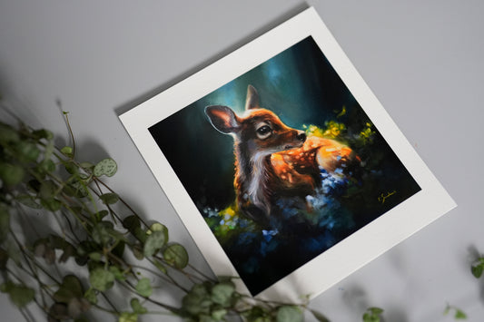 "Fawn in a Magical Forest" Signed Giclee Print