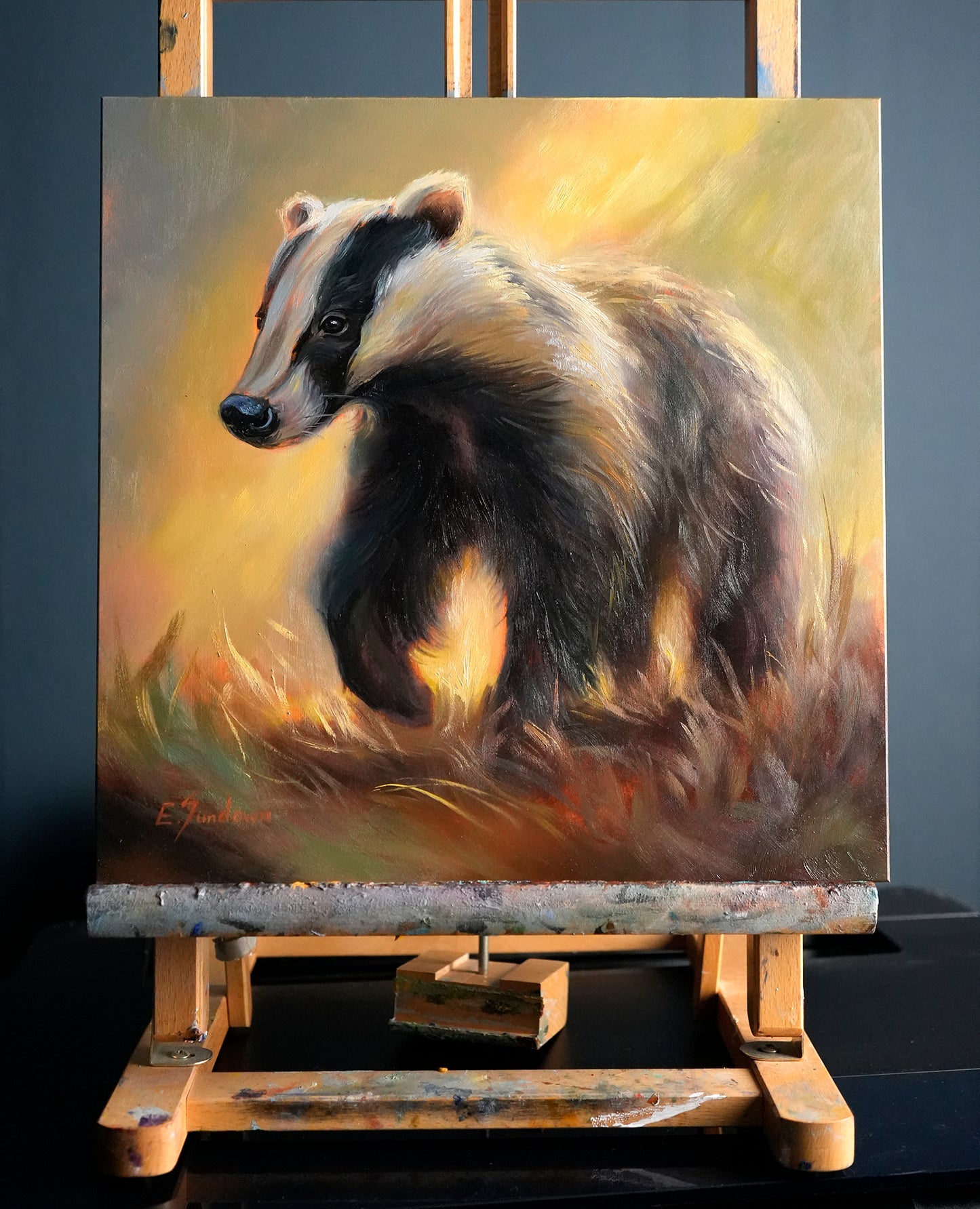 Badger Original Oil Painting