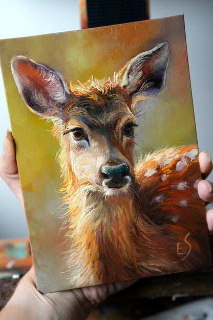 Fawn Original Oil Painting