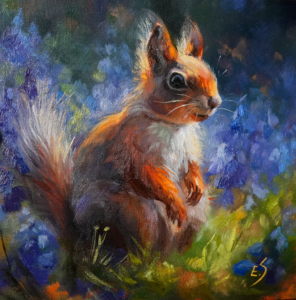 Squirrel Original Oil Painting