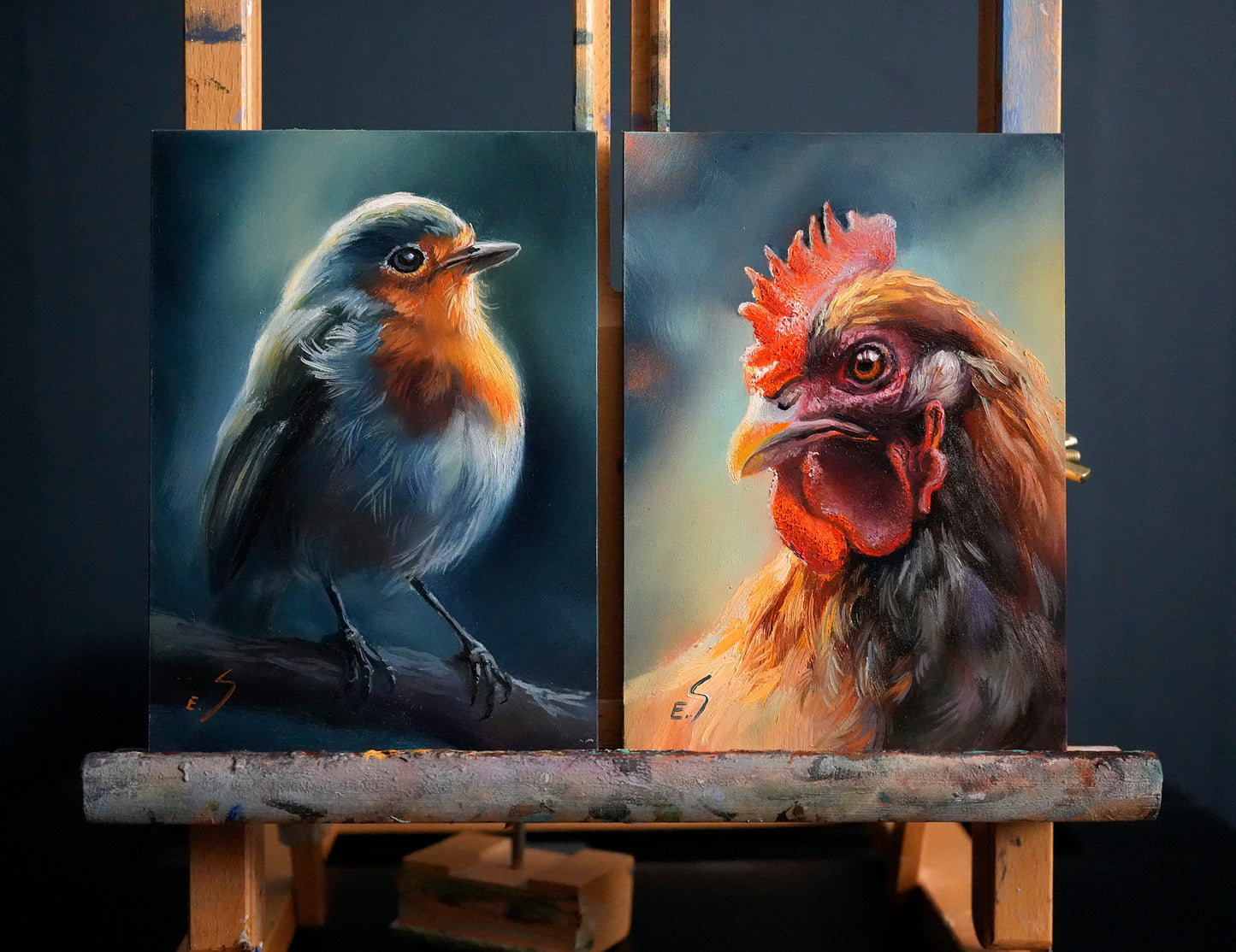 Chicken, Original Oil Painting