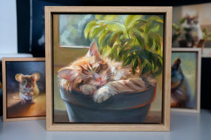 Cat Original Oil Painting