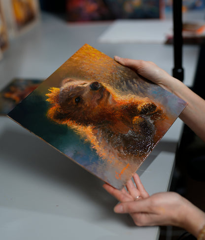The Bear Cub Original Oil Painting
